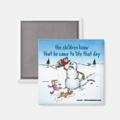 キラー雪だるまおもしろいマンガ磁石 マグネット (正面/裏面)