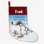 キラー雪だるまおもしろい漫画 スモールクリスマスストッキング (正面)