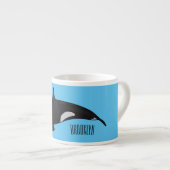 キラー鯨漫画イラストレーション エスプレッソカップ (正面右)