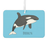 キラー鯨漫画イラストレーション カーエアーフレッシュナー (裏面)