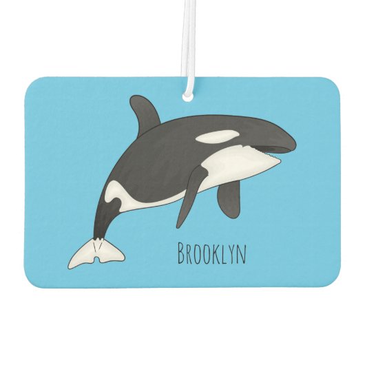 キラー鯨漫画イラストレーション カーエアーフレッシュナー (裏面)