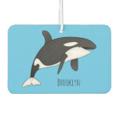 キラー鯨漫画イラストレーション カーエアーフレッシュナー (正面)