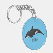 キラー鯨漫画イラストレーション キーホルダー (正面左)