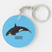 キラー鯨漫画イラストレーション キーホルダー (裏面)