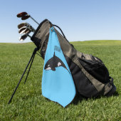 キラー鯨漫画イラストレーション ゴルフタオル (グリーン)