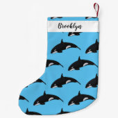 キラー鯨漫画イラストレーション スモールクリスマスストッキング (裏面)