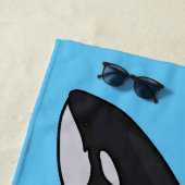 キラー鯨漫画イラストレーション ビーチタオル (インサイチュ)