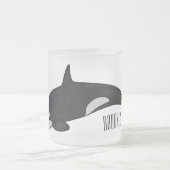 キラー鯨漫画イラストレーション フロストグラスマグカップ (中央)
