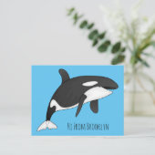 キラー鯨漫画イラストレーション ポストカード (スタンド正面)