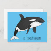 キラー鯨漫画イラストレーション ポストカード (正面/裏面)