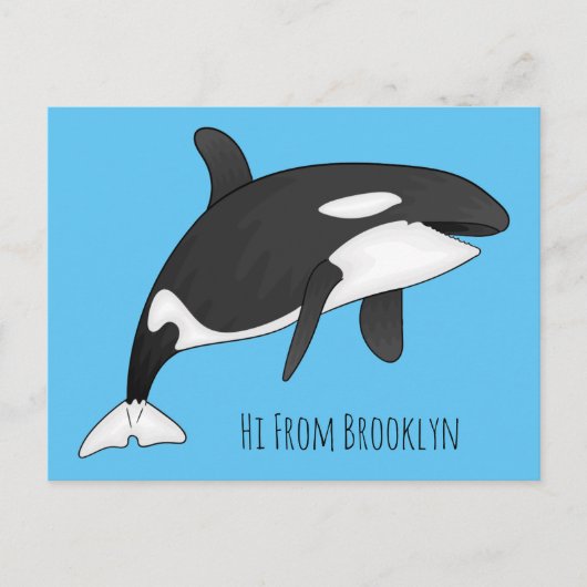 キラー鯨漫画イラストレーション ポストカード (正面)