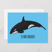 キラー鯨漫画イラストレーション ポストカード (正面/裏面)