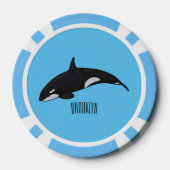 キラー鯨漫画イラストレーション ポーカーチップ (裏面)