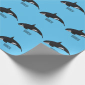 キラー鯨漫画イラストレーション ラッピングペーパー (角)