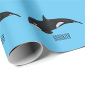 キラー鯨漫画イラストレーション ラッピングペーパー (ロールコーナー)