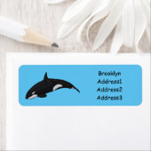 キラー鯨漫画イラストレーション ラベル (インサイチュ)