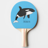 キラー鯨漫画イラストレーション 卓球ラケット (裏面)