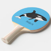 キラー鯨漫画イラストレーション 卓球ラケット (正面アングル)