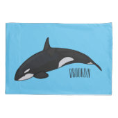 キラー鯨漫画イラストレーション 枕カバー (裏面)