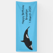 キラー鯨漫画イラストレーション 横断幕 (縦)