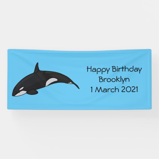 キラー鯨漫画イラストレーション 横断幕 (横)