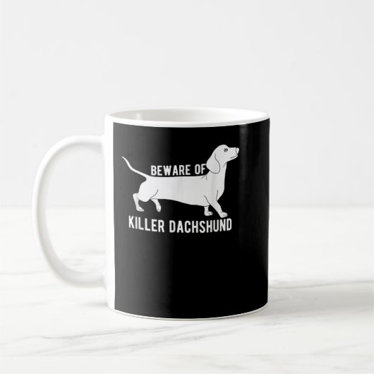 キラー・ダシュントTシャツに用心 コーヒーマグカップ (左)