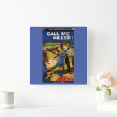 キラー·パルプ·フィクション·カバーと呼ぶ スクエア壁時計 (ホーム)