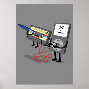 キラーIPod Clipart (レトロのフロッピー・ディスクカセット) ポスター