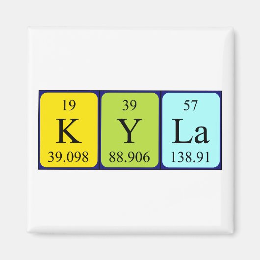 キラ周期表名磁石 マグネット (正面)