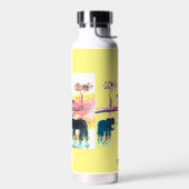 キラ絵画フ・ワイルドライフパーソナライズされたゾウ ウォーターボトル (左面)