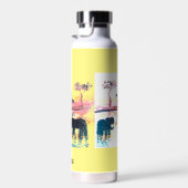 キラ絵画フ・ワイルドライフパーソナライズされたゾウ ウォーターボトル (右面)
