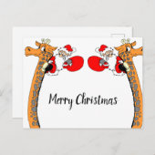 キリおもしろいンの聖降誕祭にサンタクロース ポストカード (正面/裏面)