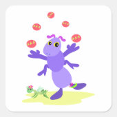 キリギリスのジャグリングおもしろい スクエアシール (正面)