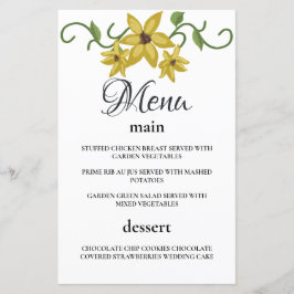 キリギリスイエロー花卉植物学手描きオイル