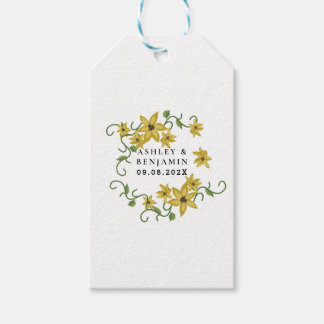 キリギリスイエロー花卉植物学手描きオイル ギフトタグ