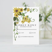 キリギリスイエロー花卉植物学手描きオイル 出欠カード (スタンド正面)