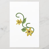 キリギリスイエロー花植物学手描きオイル (裏面)