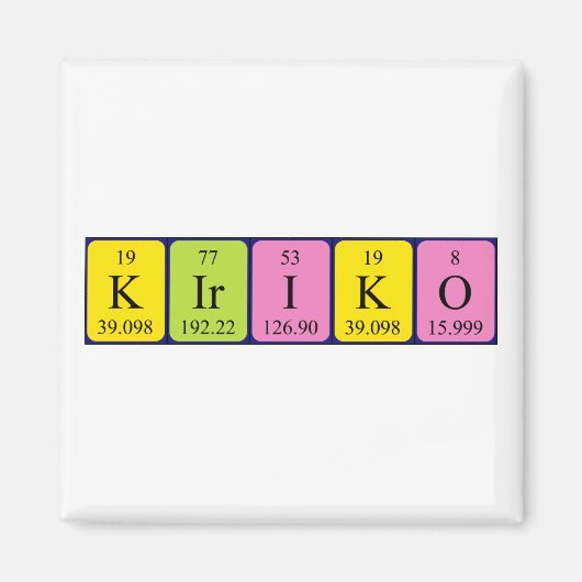 キリコ周期表名磁石 マグネット (正面)