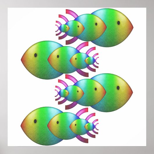 キリシタンの魚のシンボルの家族 ポスター (正面)