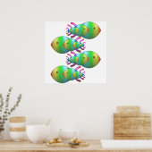 キリシタンの魚のシンボルの家族 ポスター (キッチン)