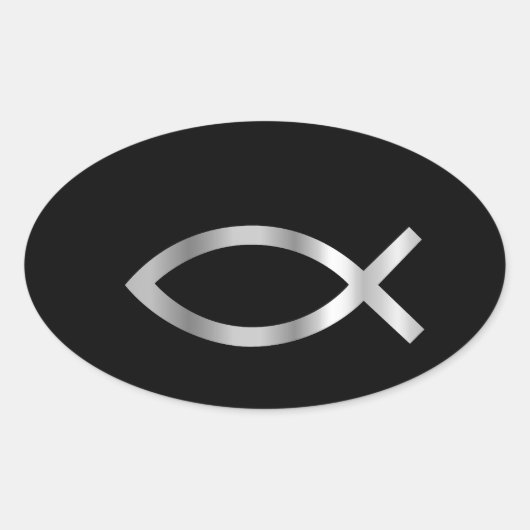 キリシタン魚類 楕円形シール (正面)