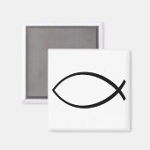 キリシタン魚（イクシス）のシンボル マグネット (正面/裏面)