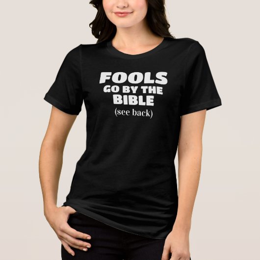 キリストおもしろい教聖書引用文 トライブレンドTシャツ (正面)