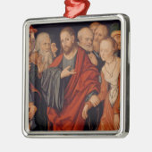 キリストおよび姦通で取られる女性 メタルオーナメント (左)