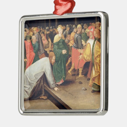 キリストおよび姦通1628年で取られる女性 メタルオーナメント (左)