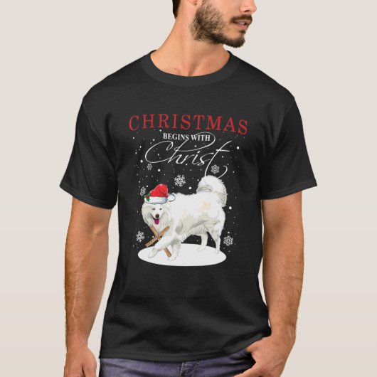 キリストから始まるサモイド・クリスマス Tシャツ (正面)