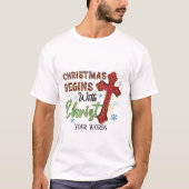 キリストから始まる自分のクリスマス Tシャツ (正面)