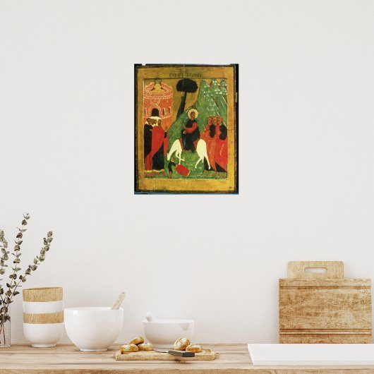 キリストがエルサレムに入ったことを描いたアイコン ポスター (キッチン)