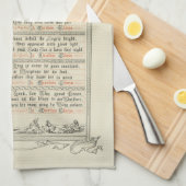 キリストがメアリ生まれー・フリー・メディバル・キャロルの時 キッチンタオル (四つ折り)