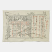 キリストがメアリ生まれー・フリー・メディバル・キャロルの時 キッチンタオル (横)